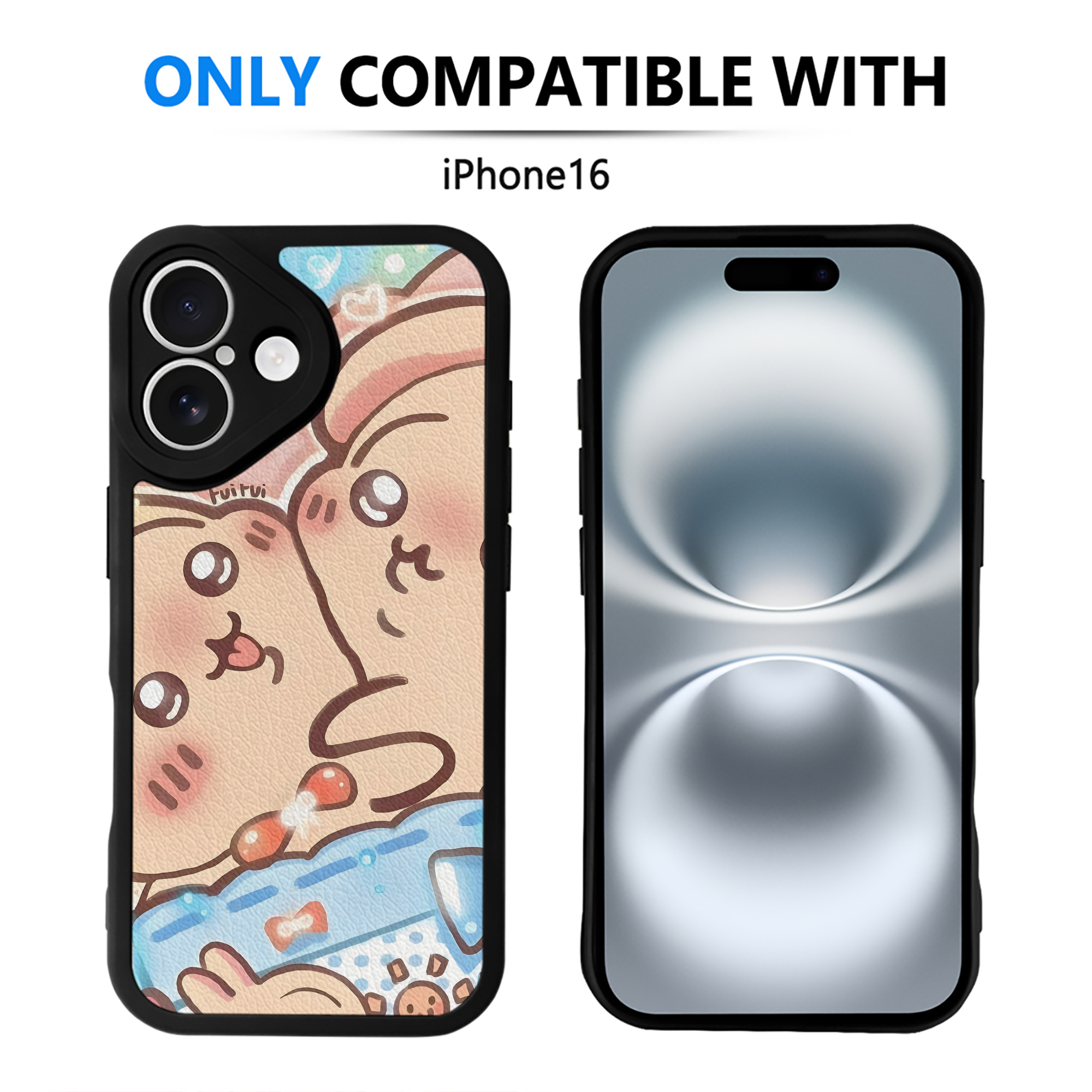 （画像用） ちいかわ Chii-kawa 【iPhone 16シリーズ対応】シリコンスマホケース（レザー調） 材質：シリコン